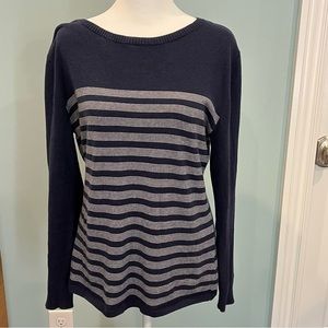 Vineyard Vines Navy Blue and White Striped Long Sleeve Sweater Women’s Sz S